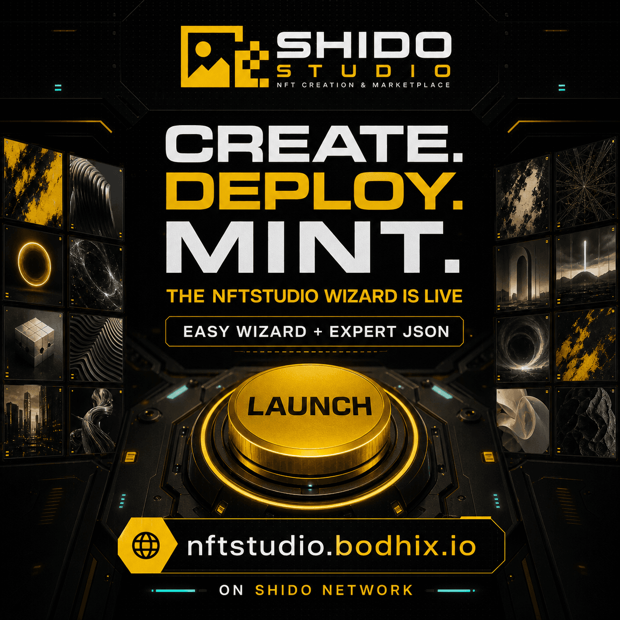 Create, deploy and mint with BodhiX NFTStudio on Shido Network